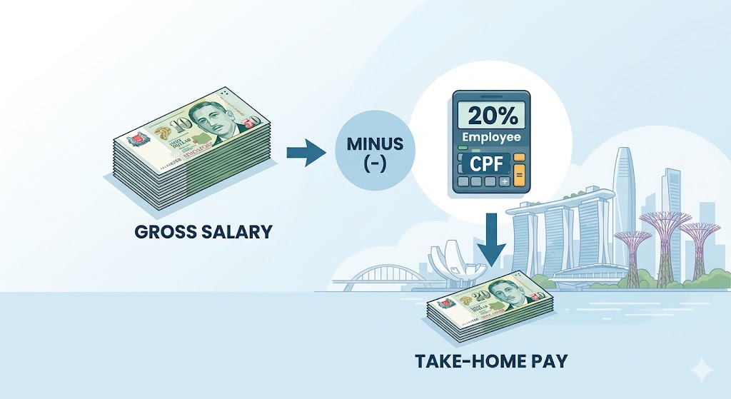 Singapore CPF Contribution Breakdown 2026 Formula Infographic